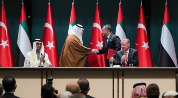 توقيع 10 اتفاقيات بين تركيا والإمارات بحضور أردوغان وبن زايد